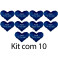 Kit: 10 Corações P Azul Pai