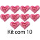 Kit: 10 Corações M Rosa