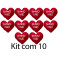 Kit: 10 Corações Vermelho G