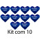 Kit: 10 Corações Azul G