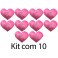 Kit: 10 Corações Rosa G