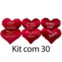 Kit: 30 Cora&ccedil;&otilde;es P Vermelhos