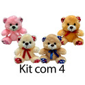 Kit: 4 Ursos de La&ccedil;o