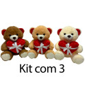 Kit: 3 Ursos de La&ccedil;o P