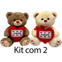 Kit: 3 Ursos Cora&ccedil;&atilde;o