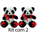 Kit: 2 Pandas Cora&ccedil;&atilde;o