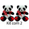 Kit: 2 Pandas Coração