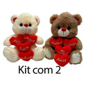 Kit: 2 Urso Com Cora&ccedil;&atilde;o