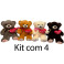 Kit: 4 Ursos Coração 