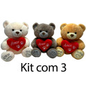 Kit: 2 Urso Cora&ccedil;&atilde;o Amor